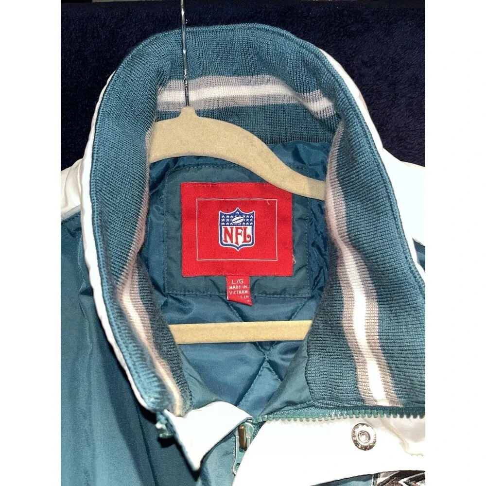 Vintage Philadelphia Eagles Hoodie Chalk Line Midnight Green Jacket Size L